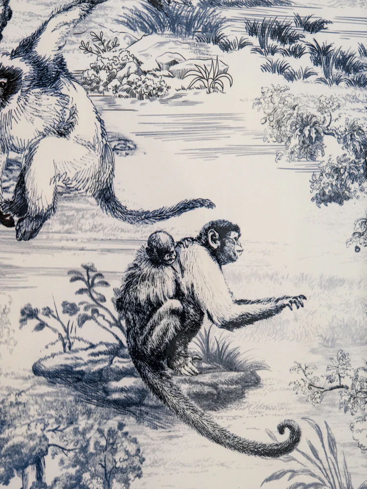 YA015 (4-Folder) - Di@r Maison Series Jungle Art Lacquered Wood French Screen Ink Blue and White New Chinese