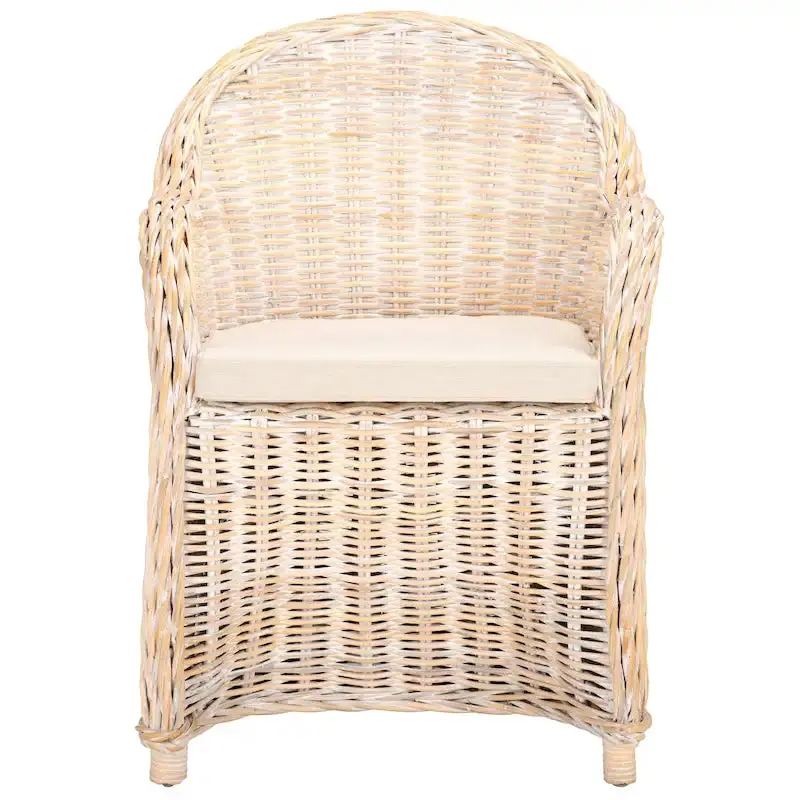 SAFAVIEH Sinja Yellow Rattan Club Chair – Compact 24″W x 26″D x 35″H Design