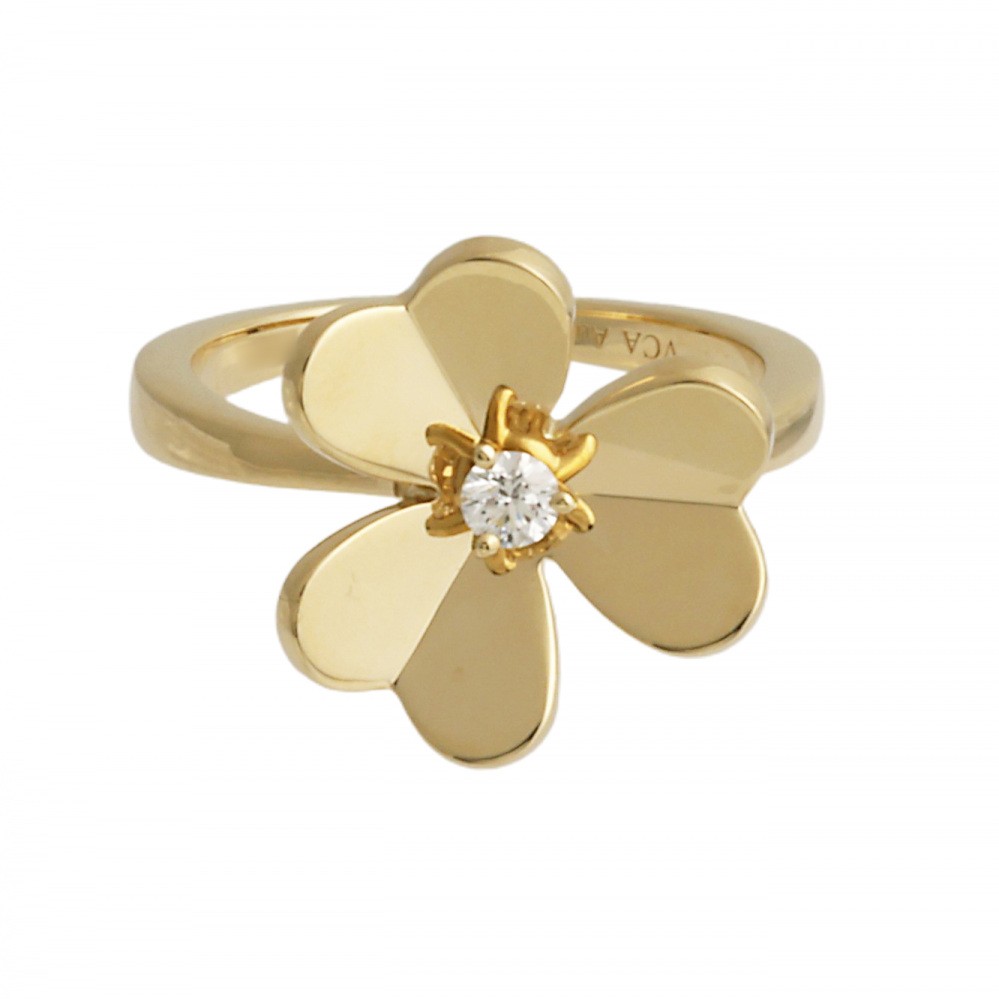 Van Cleef & Arpels Frivole Ring 18K Yellow Gold Diamond ARP2DS00