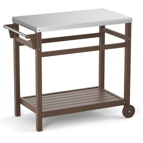 Outdoor Prep Cart Dining Table for Pizza Oven,Patio Grilling Backyard BBQ Grill