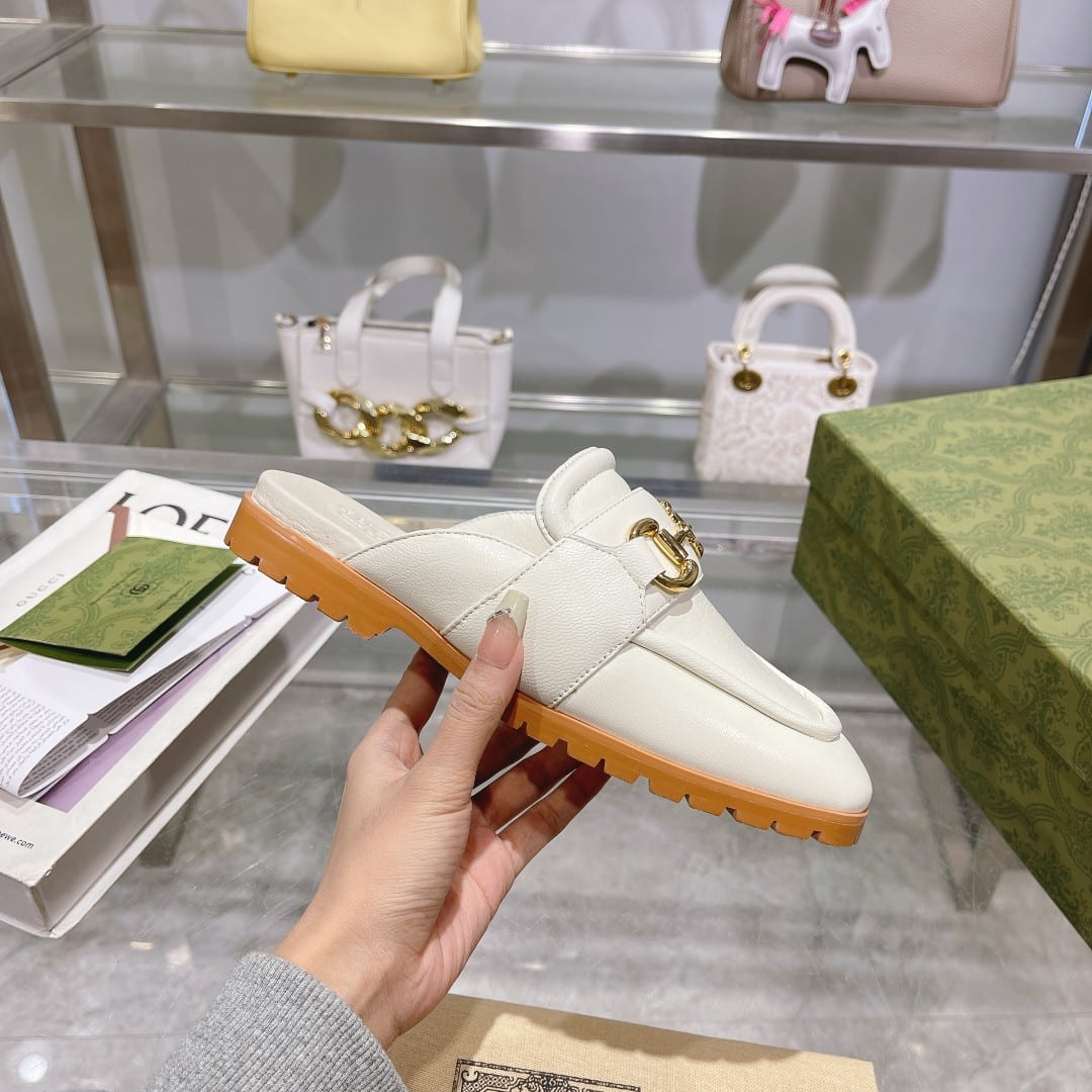 Gucci Women’S Mule With Horsebit White 771096 Aacai 9522