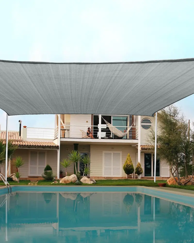 Quictent 20×26 ft Rectangular Sun Shade Sail – 185GSM HDPE, 98% UV Block, White/Grey Dual-Tone