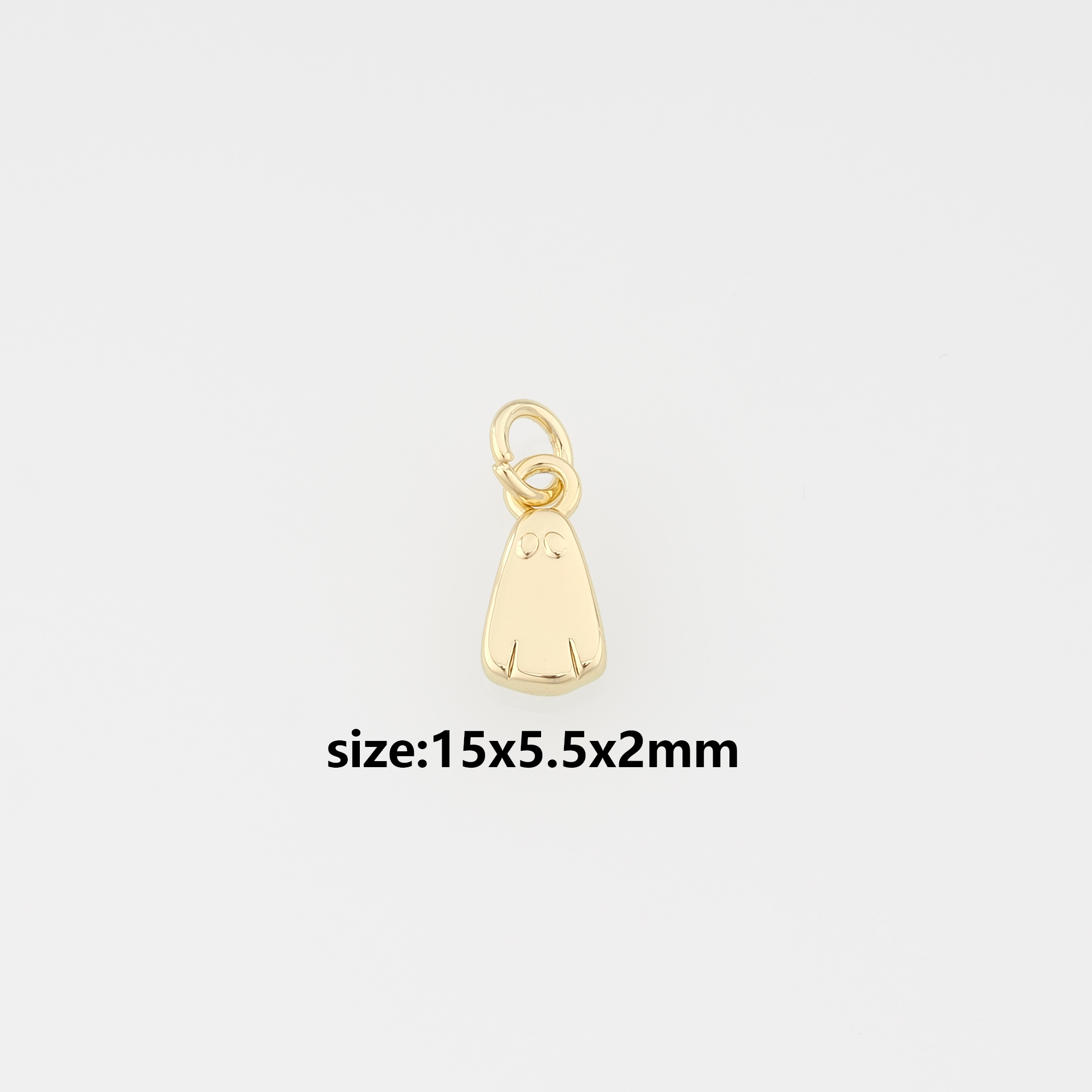 18K Gold Filled Ghost Pendant,Halloween Charm,Ghost Earrings Necklace for DIY Jewelry Making Supply