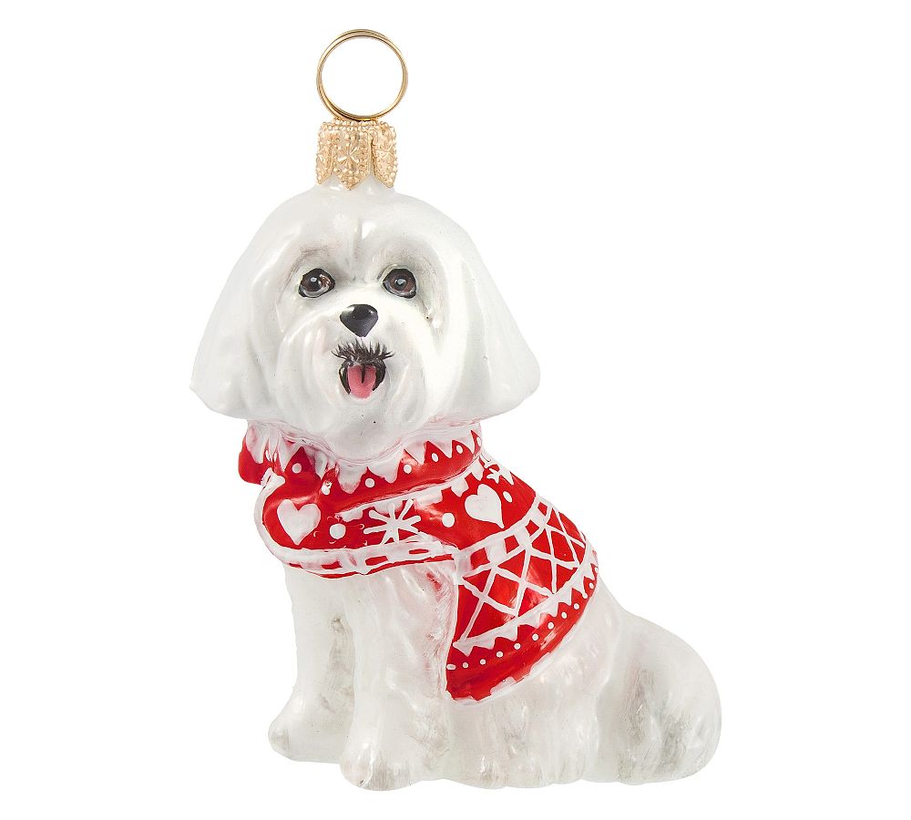 Handmade Heirloom Nordic Sweater Dog Ornaments  sgtnighsdesigns