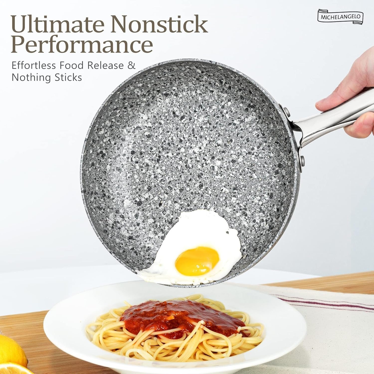 10-Piece Gray Granite Nonstick Cookware Set Induction Compatible Oven Dishwasher Safe PFOA Free