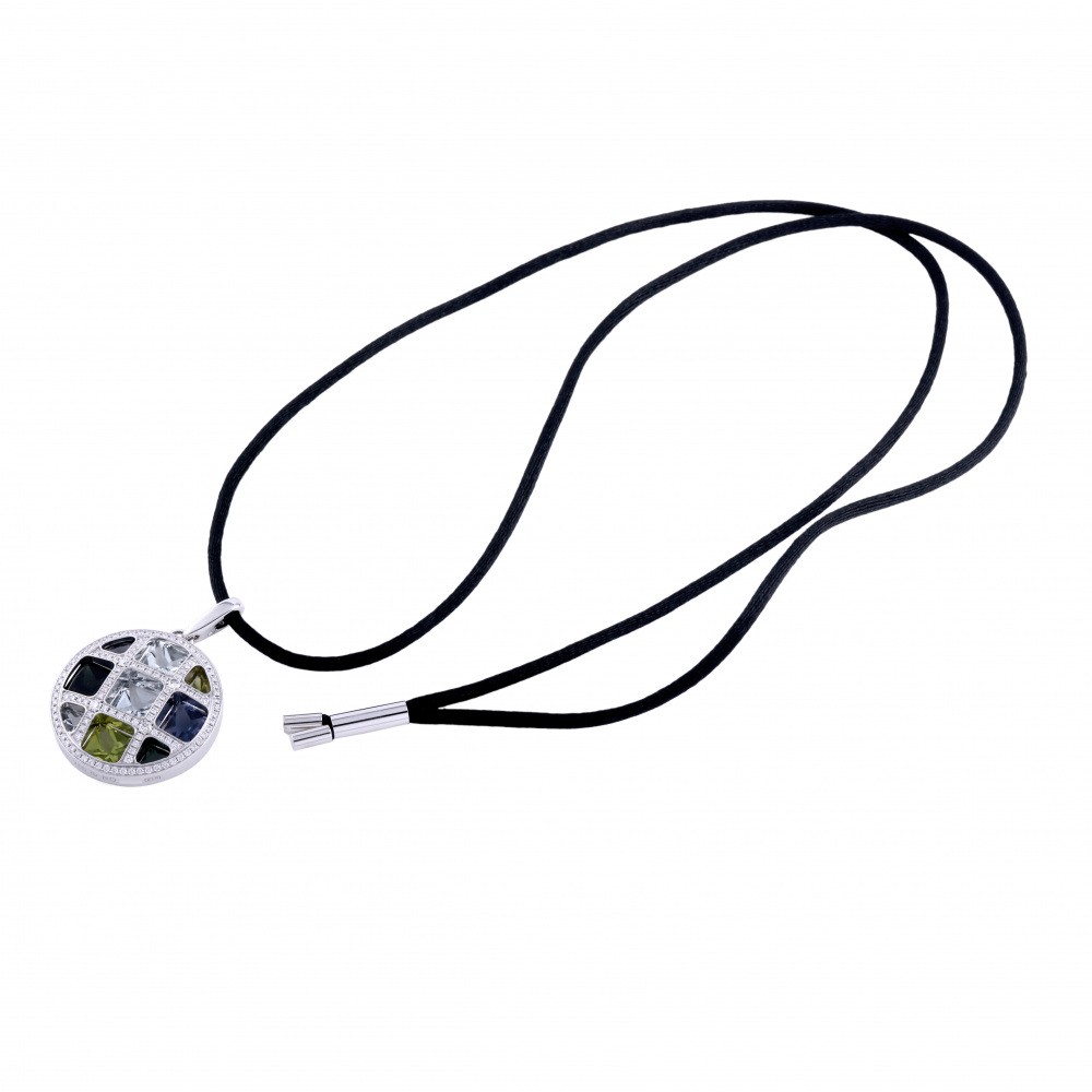 Cartier Pasha Grid Multicolor K18WG White Gold Necklace