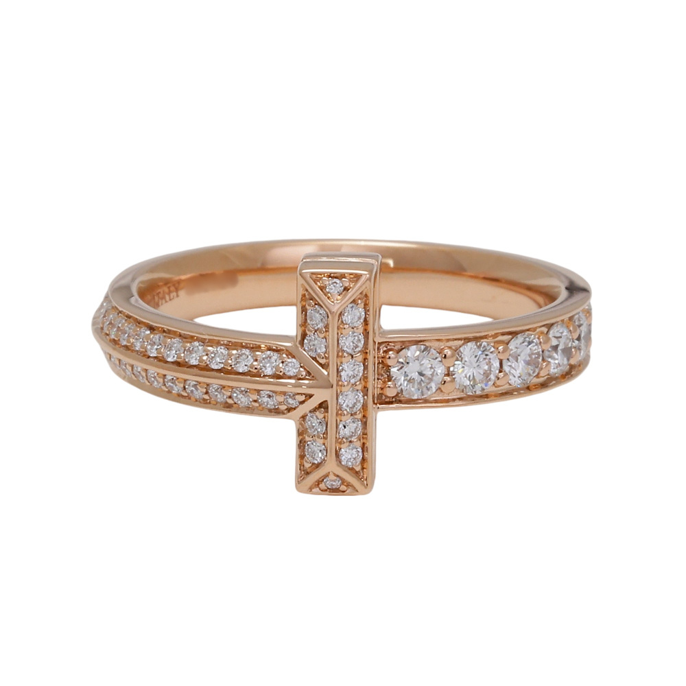 Tiffany & Co. Tiffany T T-one Ring 18K Rose Gold Diamond 73125219