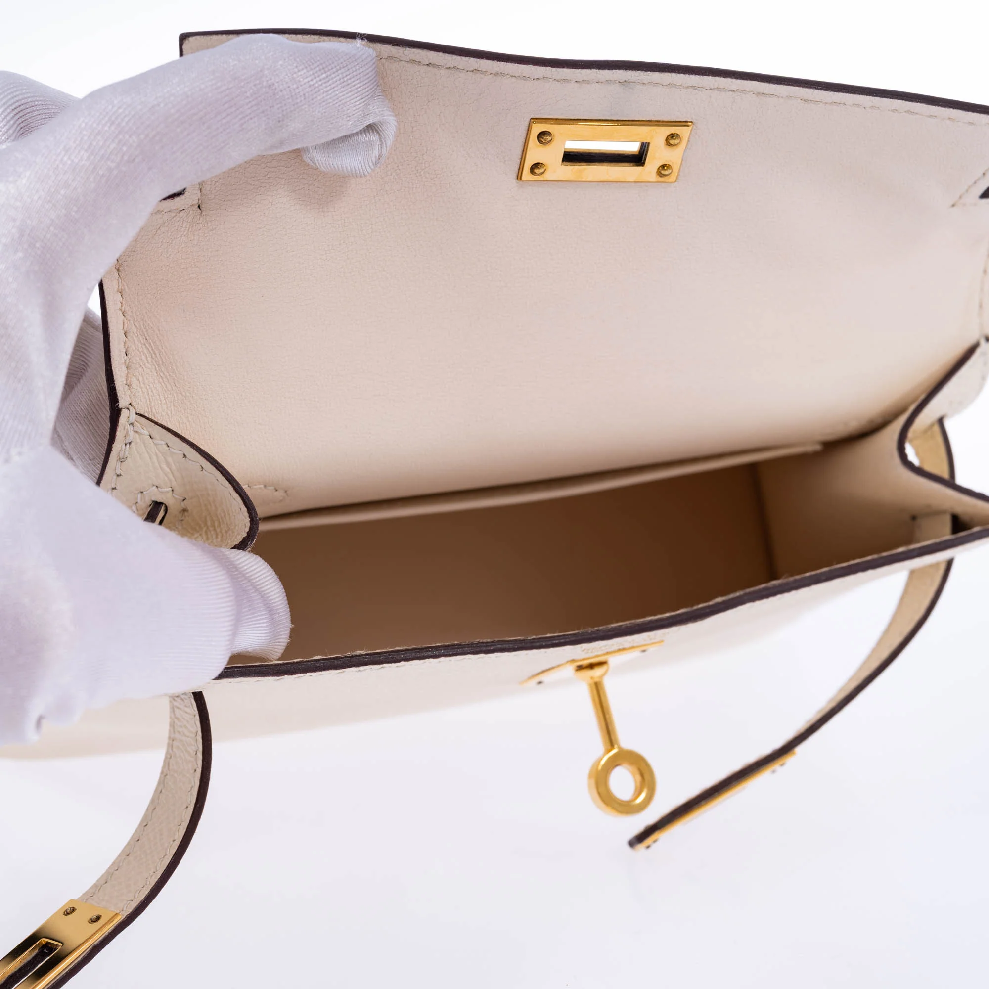 Hermès Mini Kelly 20 II Sellier Nata Epsom Gold Hardware