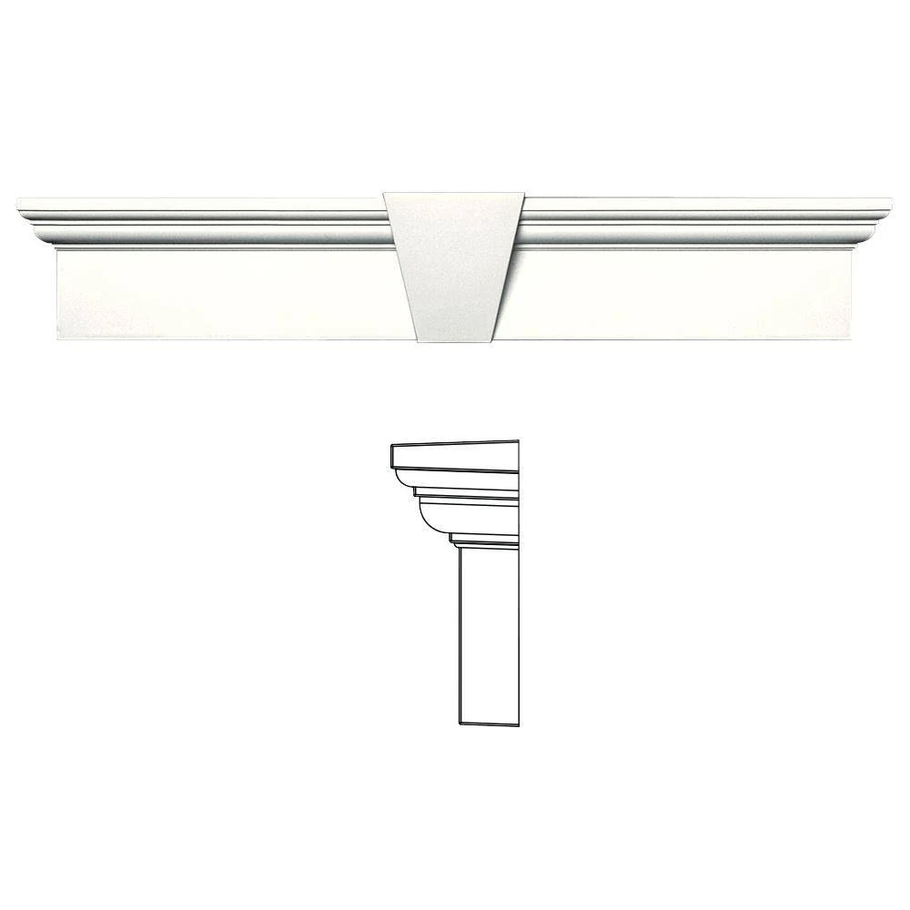 Builders Edge 060010633123 33 5/8x22 x 6x22 Flat Panel Window Header 123, White
