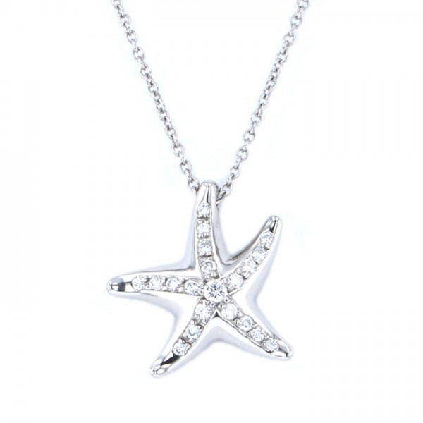 Tiffany & Co. Tiffany Starfish PT950 Necklace Platinum Diamond