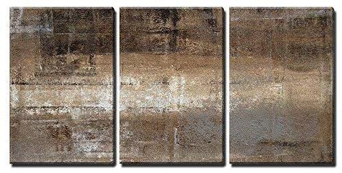 Grey and Brown Painting Wall Decor X3 Panels - Wall26 - Brown,