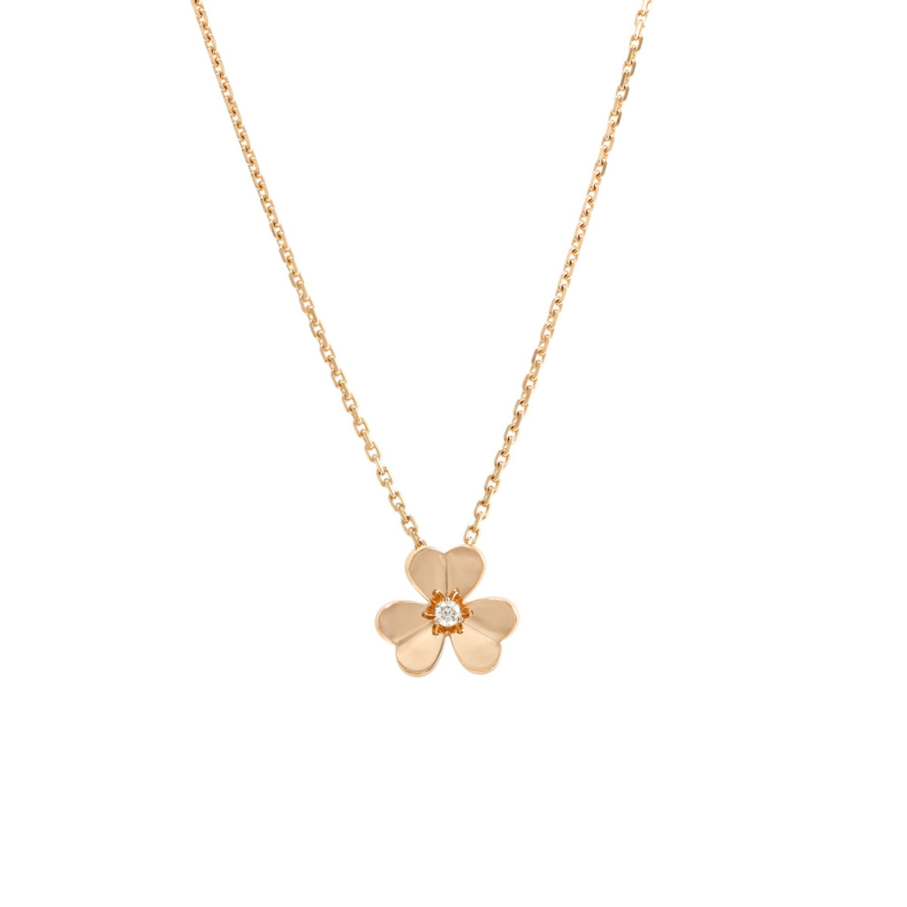 Van Cleef & Arpels Frivole Necklace 18K Rose Gold Diamond VCARPFBM00