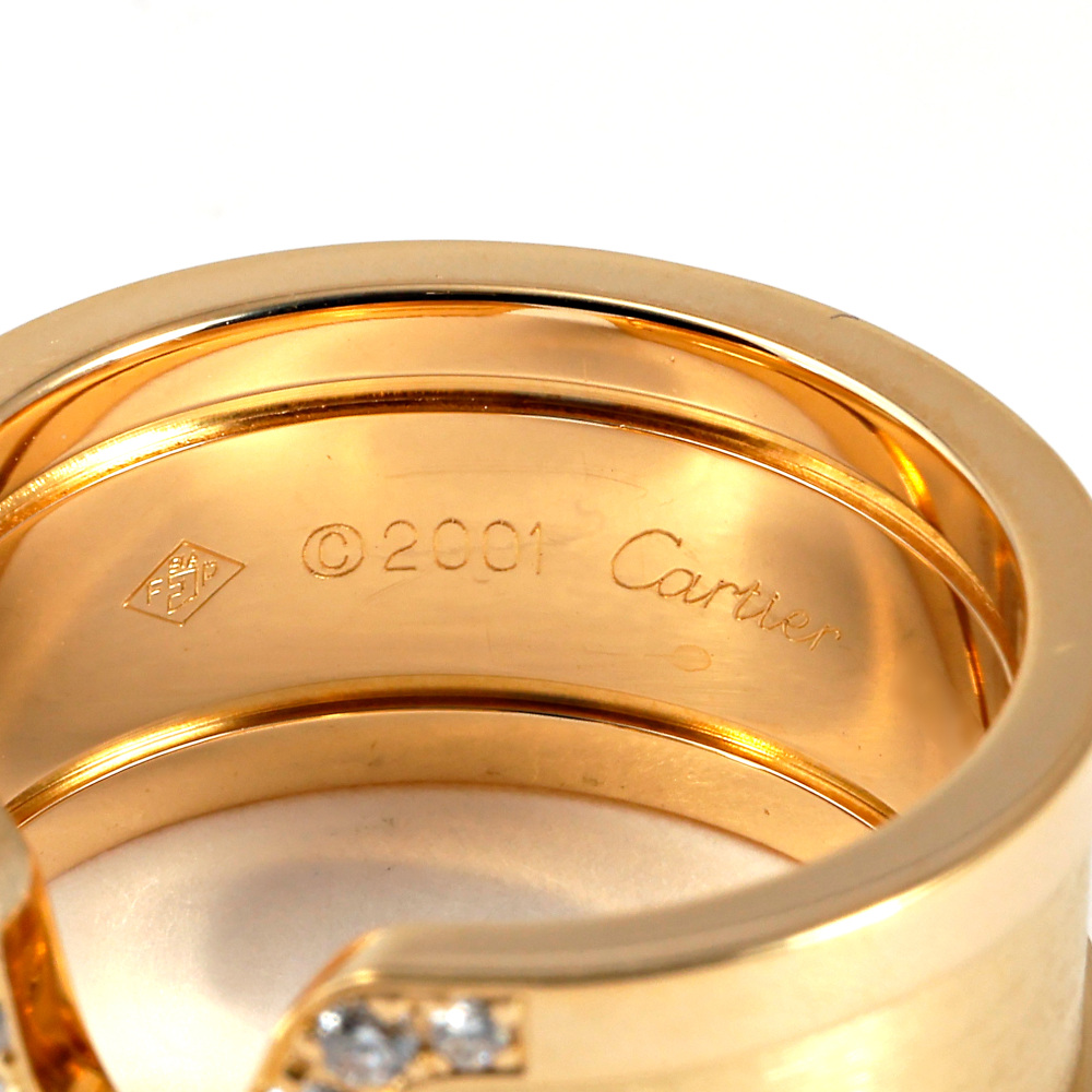 Cartier 2C C Do Ring 18K Yellow Gold Diamond B4043900