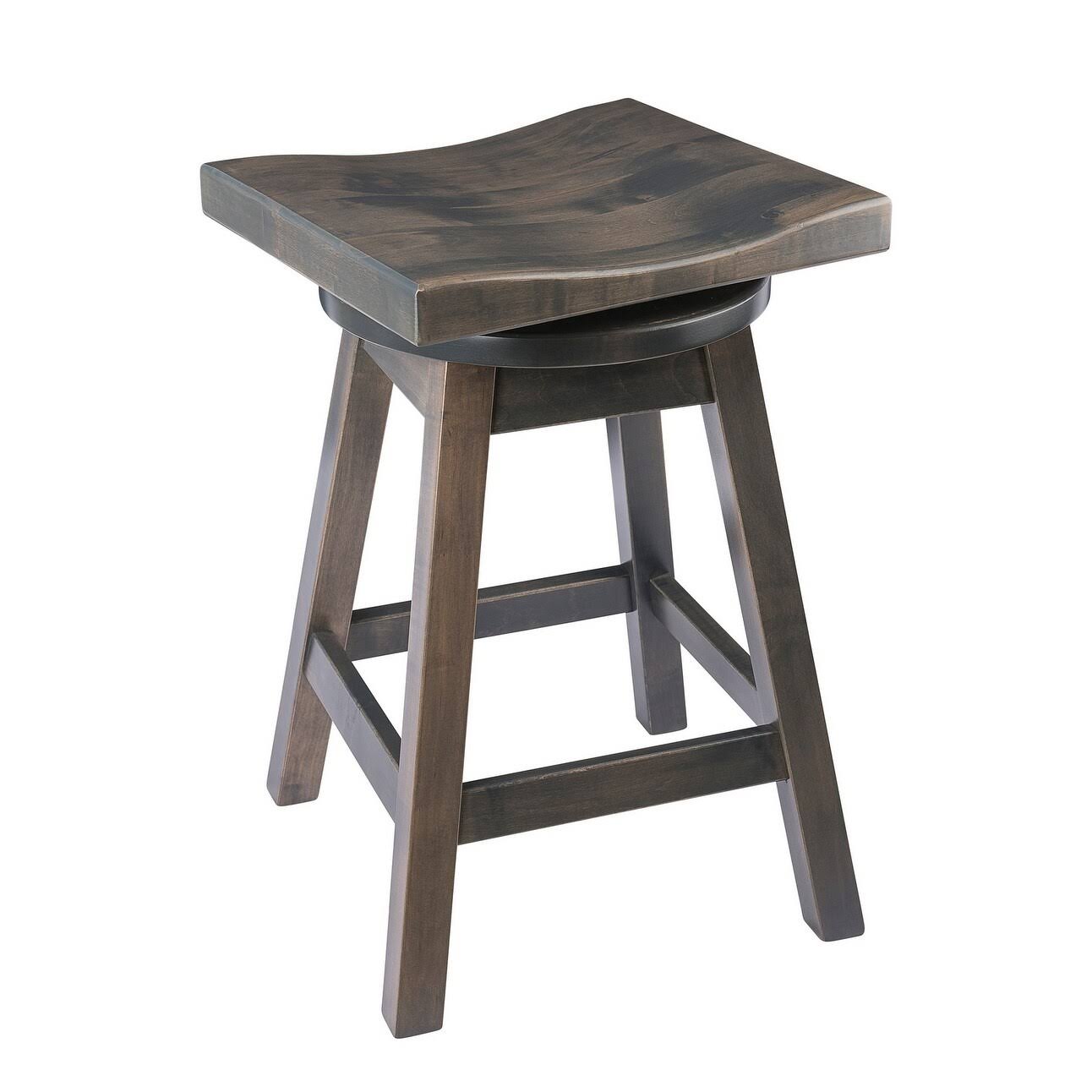 Swivel Urban Bar Stool in Maple Wood - Cappuccino - Bar Height