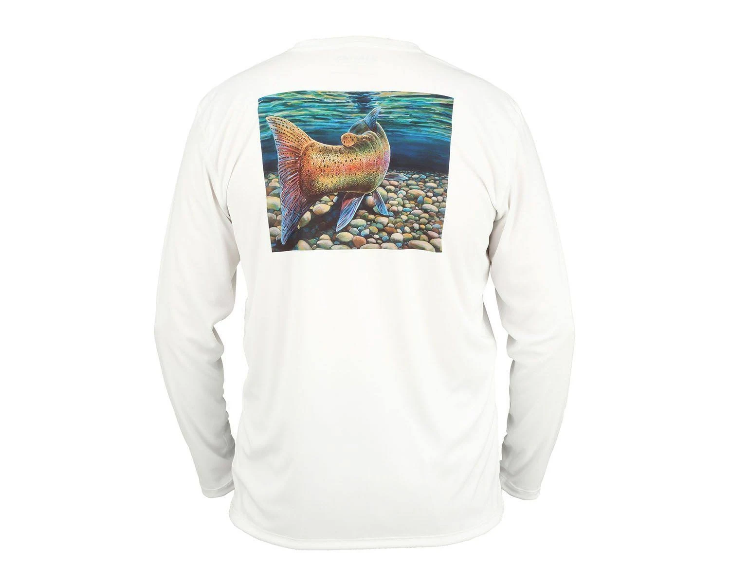 Simms Men&s Solar Tech LS Tee - Small - Muskie Face White