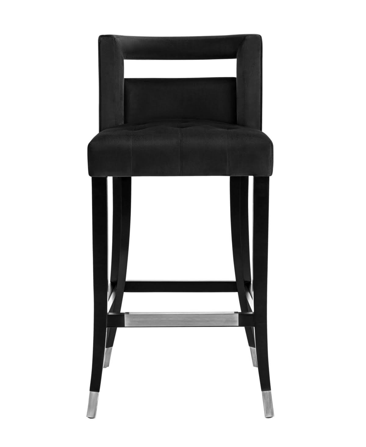 TOV Furniture Hart Black Velvet Bar Stool