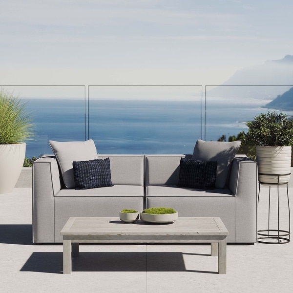 Saybrook Outdoor Patio Upholstered 2Piece Sectional Sofa Loveseat