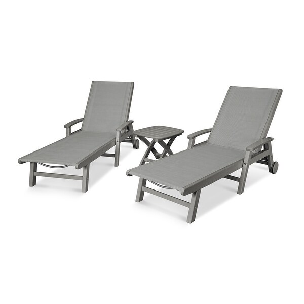 POLYWOOD Coastal 3piece Wheeled Chaise Set