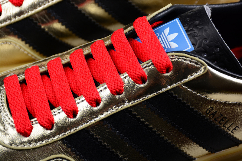 Adidas X Gucci Gazelle Shoes Gold/Core Black/Red 707847