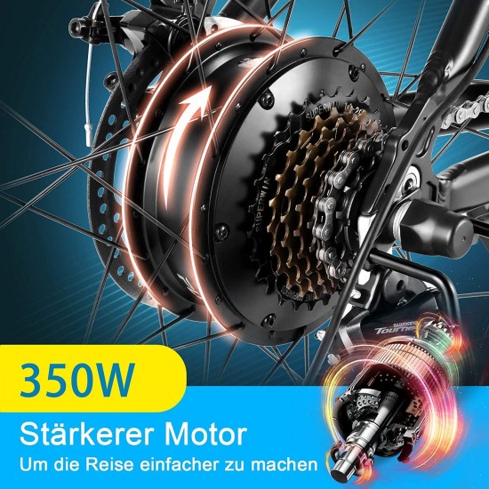 350/500W Electric Mountain Bike 26″ E-Bike 36/48V 8/12.5Ah Removable Battery E-Bike 32MPH 21 Speed Gears Adult E-Bike Commuter Bike