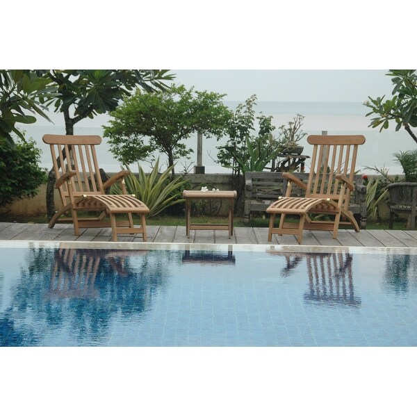 Katana Teak Outdoor Chaise Lounge Set with Side Table