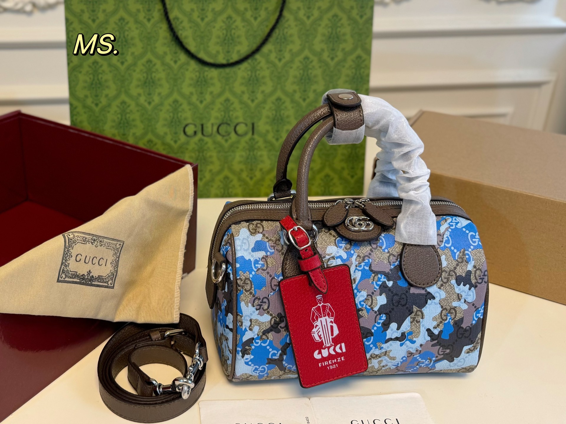 GUCCI Camouflage Ophidia Boston Pillow Bag - cnluxepick