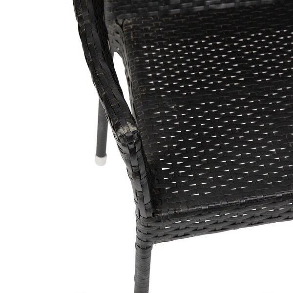 All Weather Commercial Grade PE Rattan Stacking Patio Chairs
