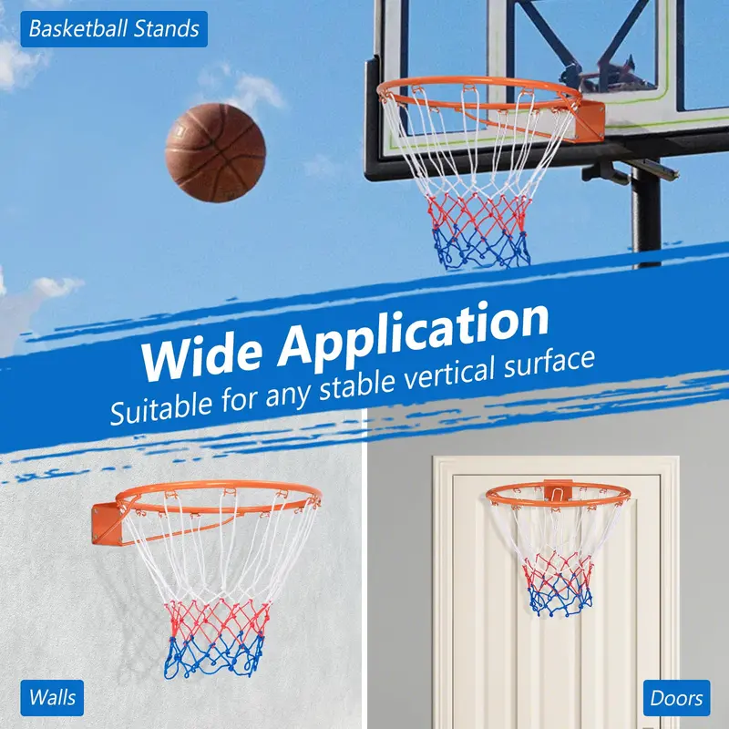 Universal Replacement Basketball Rim – 15″/18″ All-Weather Hoop with Durable Net