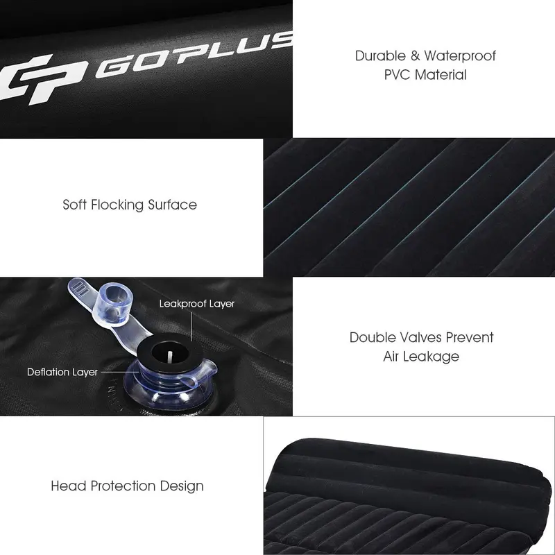 SUV Backseat Air Mattress – Inflatable Car Bed with Electric Pump and Soft Flocked Surface