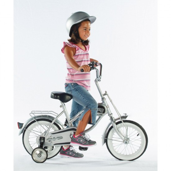 41116 14 in. Cruiser Bicycle with Training Wheels in Silver