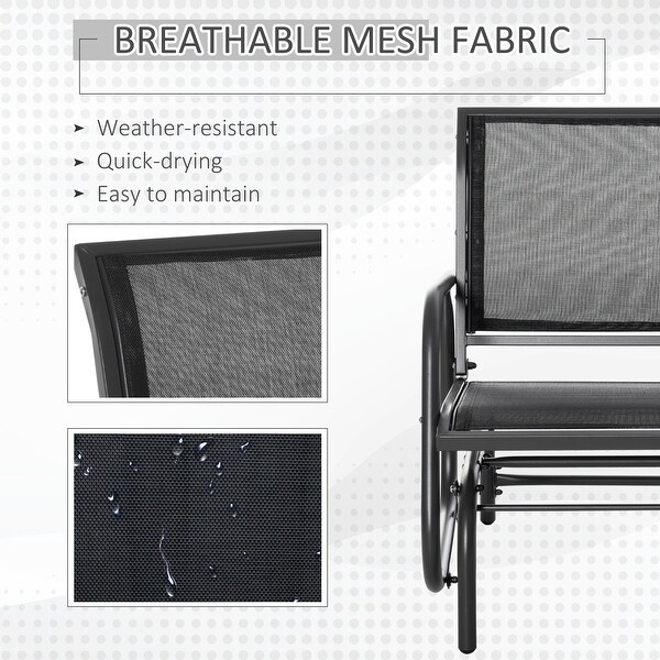 Outsunny Glider/Rocking Chair Set with Breathable Mesh Fabric,Curved Armrest