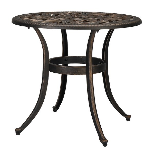 23.6inch Round Side Table,Garden Cast Aluminum Table