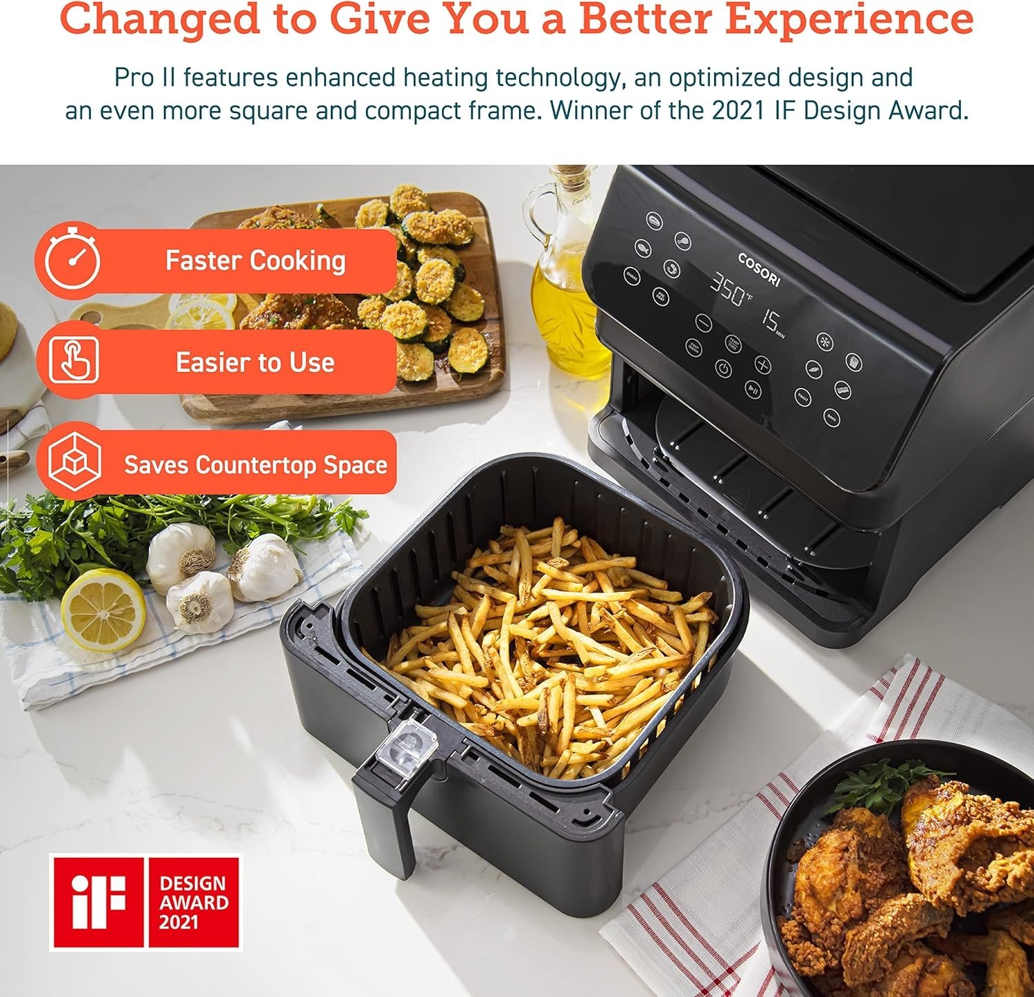 5.8QT 12-in-1 Air Fryer, 360° Air Circulation, Custom Shake Reminder, Dishwasher Safe