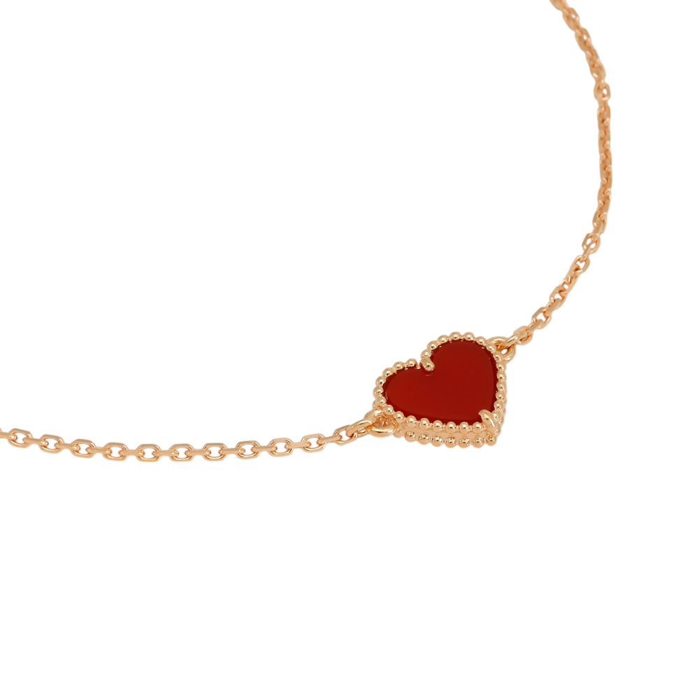 Van Cleef & Arpels Sweetheart Bracelet 18K Rose Gold Carnelian VCARN59L00