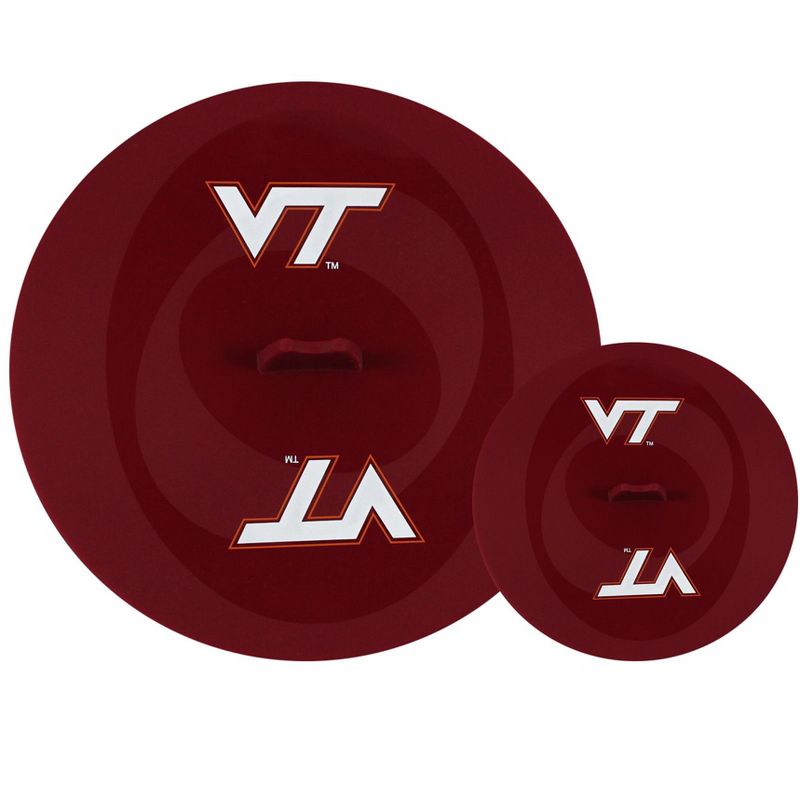 FanPans Team Logo Silicone Lid Set, 2 Pack - NCAA Virginia Tech Hokies