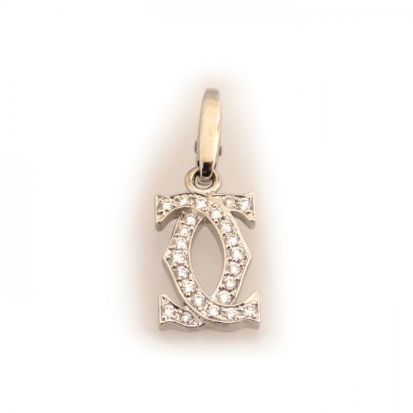 Cartier 2C Necklace 18K White Gold Diamond