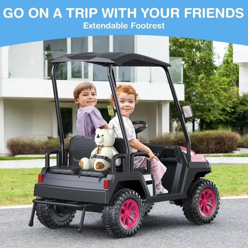 R9 Kids’ 24V Golf Cart – Remote-Controlled with Detachable Awning & Safety Features