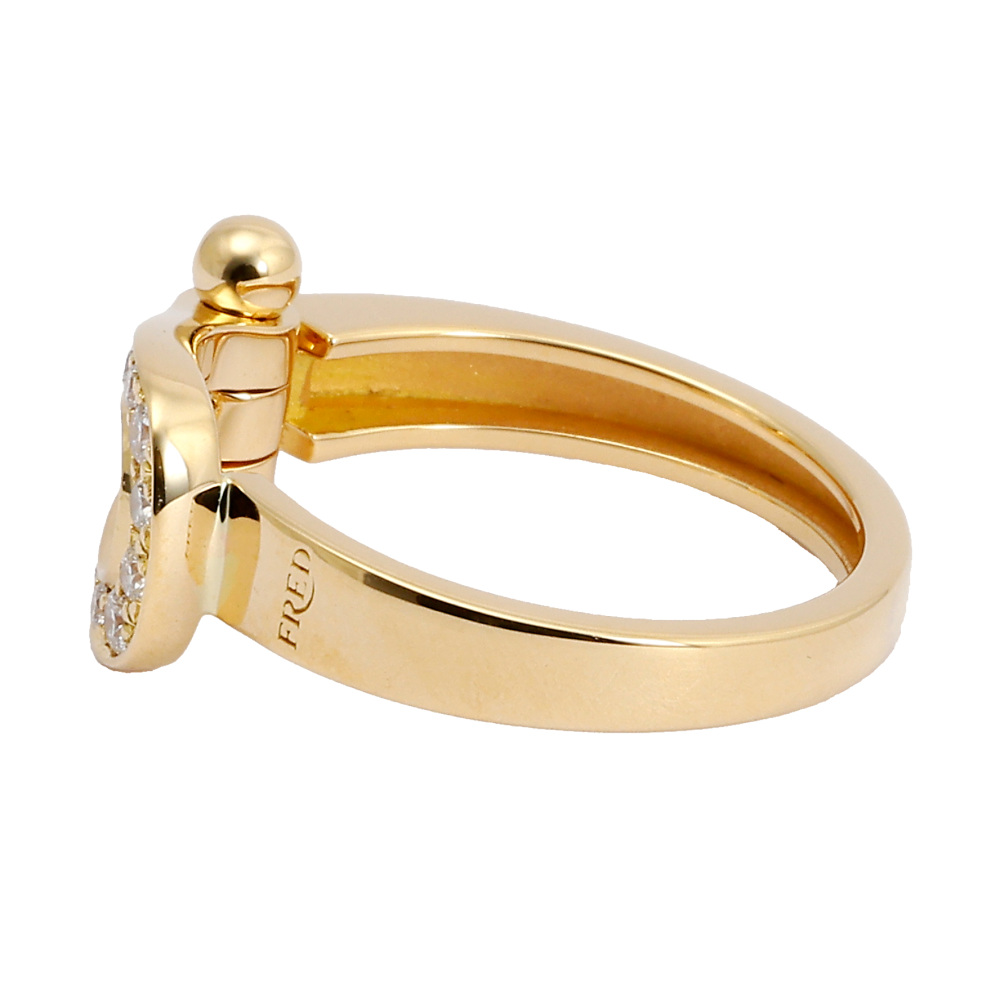 FRED Force 10 Mm Full Diamond Ring 18K Yellow Gold 4B0378