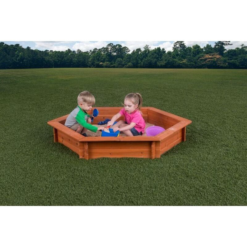 Creative Cedar Designs Hexagon Wooden Sandbox 5′ x 4′