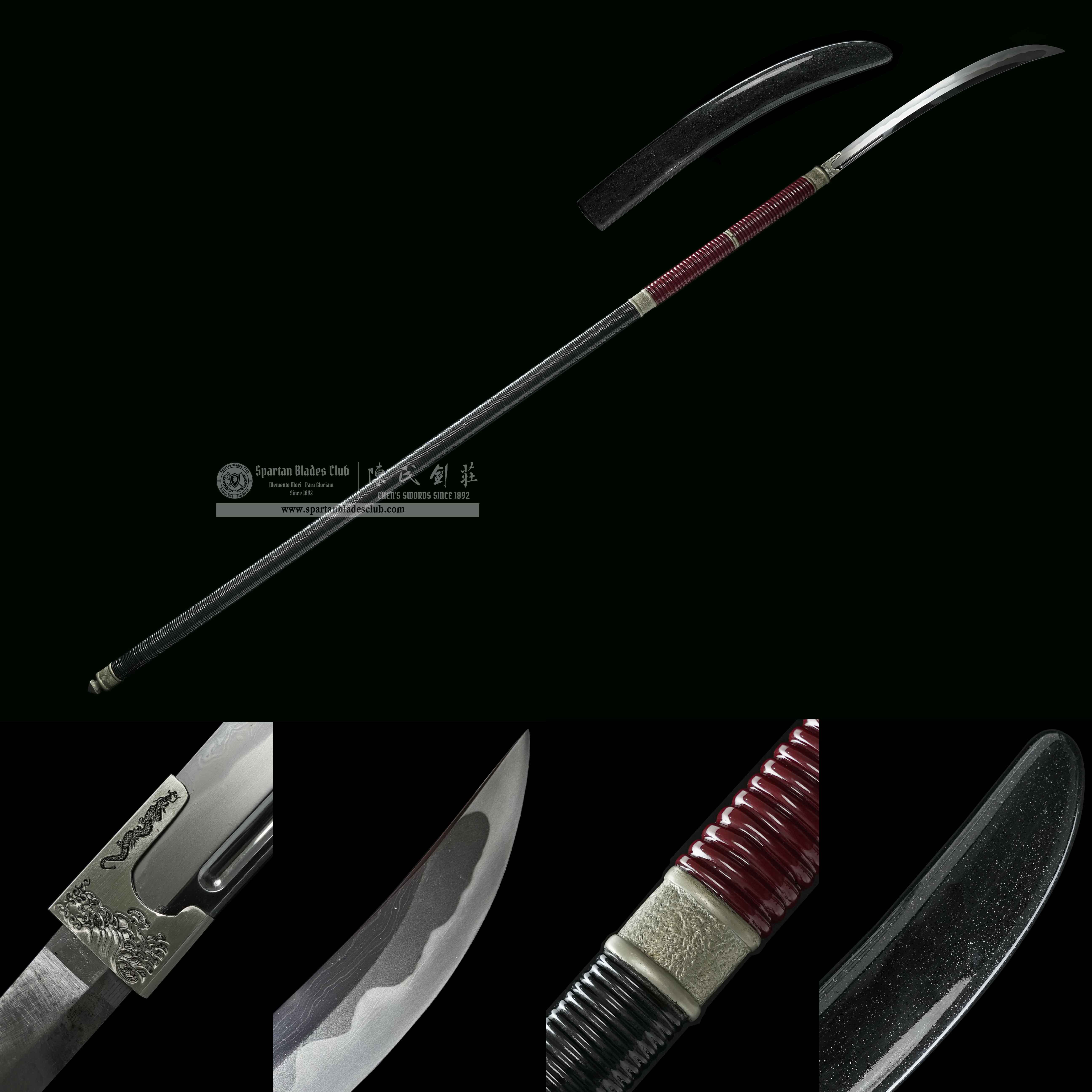 HY190 | Saisaku | Naginata | Tamahagane steel | Black | Battle-Ready | Full-tang | Spartan Blades Club | CHEN'S SWORDS 1892 - Spartan Blades Club - 陳氏劍莊1892