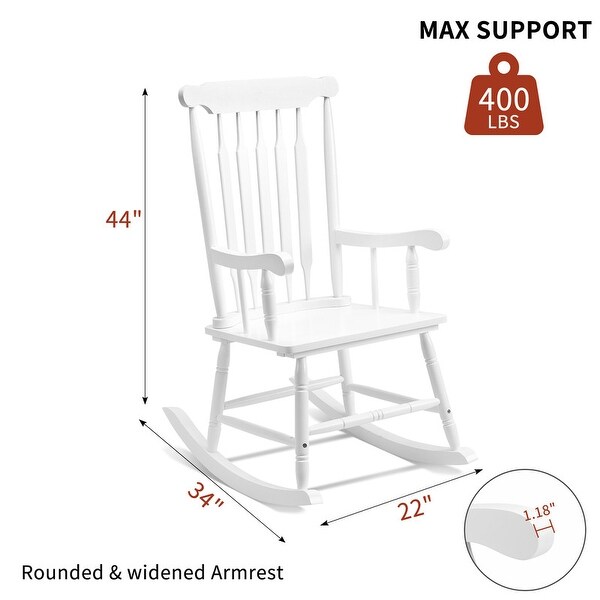 Single Solid Wood Patio Rocking Chair