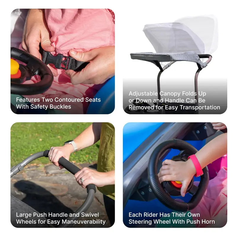 Step2 Side-by-Side Push-Around SUV Ride-On Toy – Two-Seat Toddler Activity Car