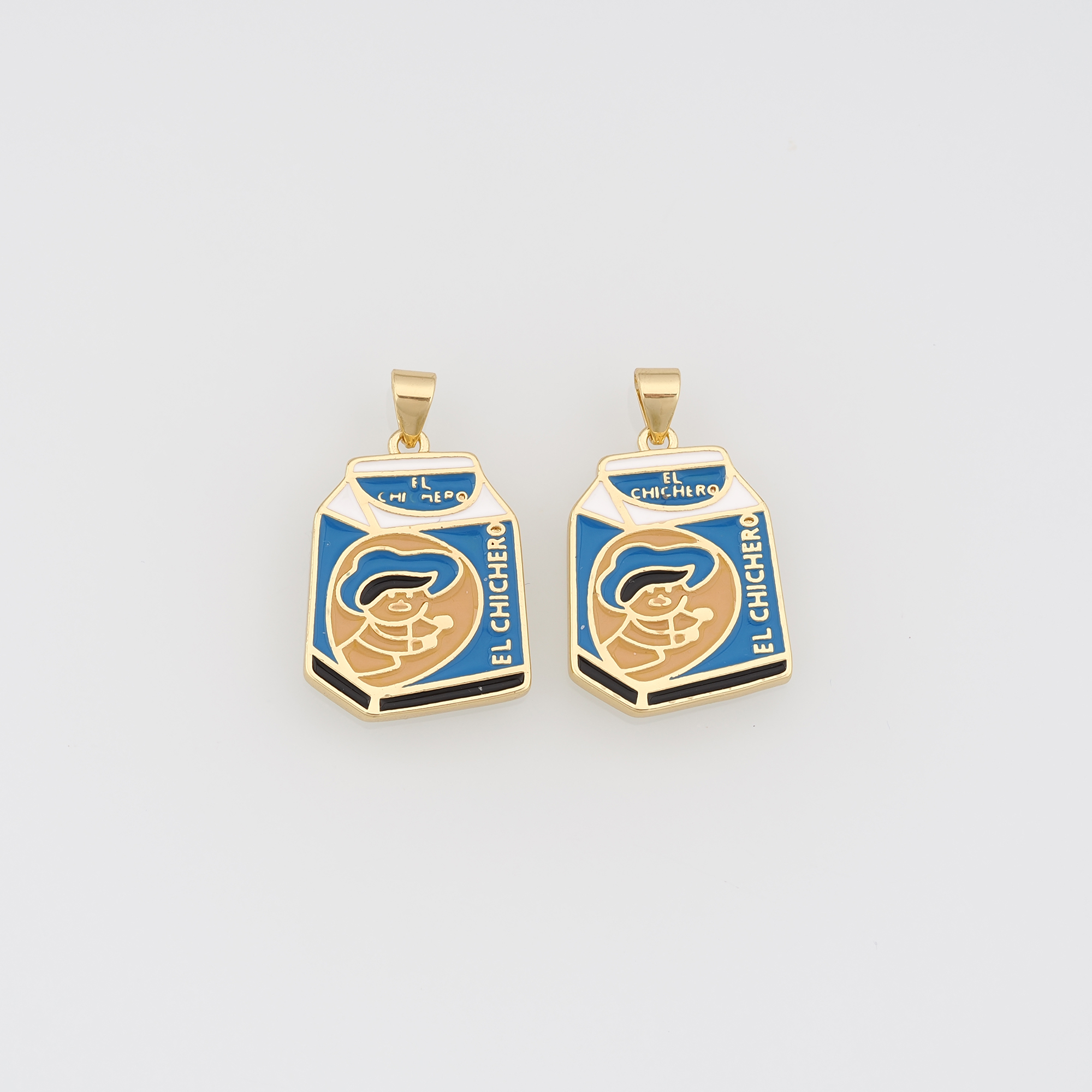 18K Gold Filled Drink Pendant,Enamel Drink Charm Earrings Necklace for DIY Jewelry Making Supply