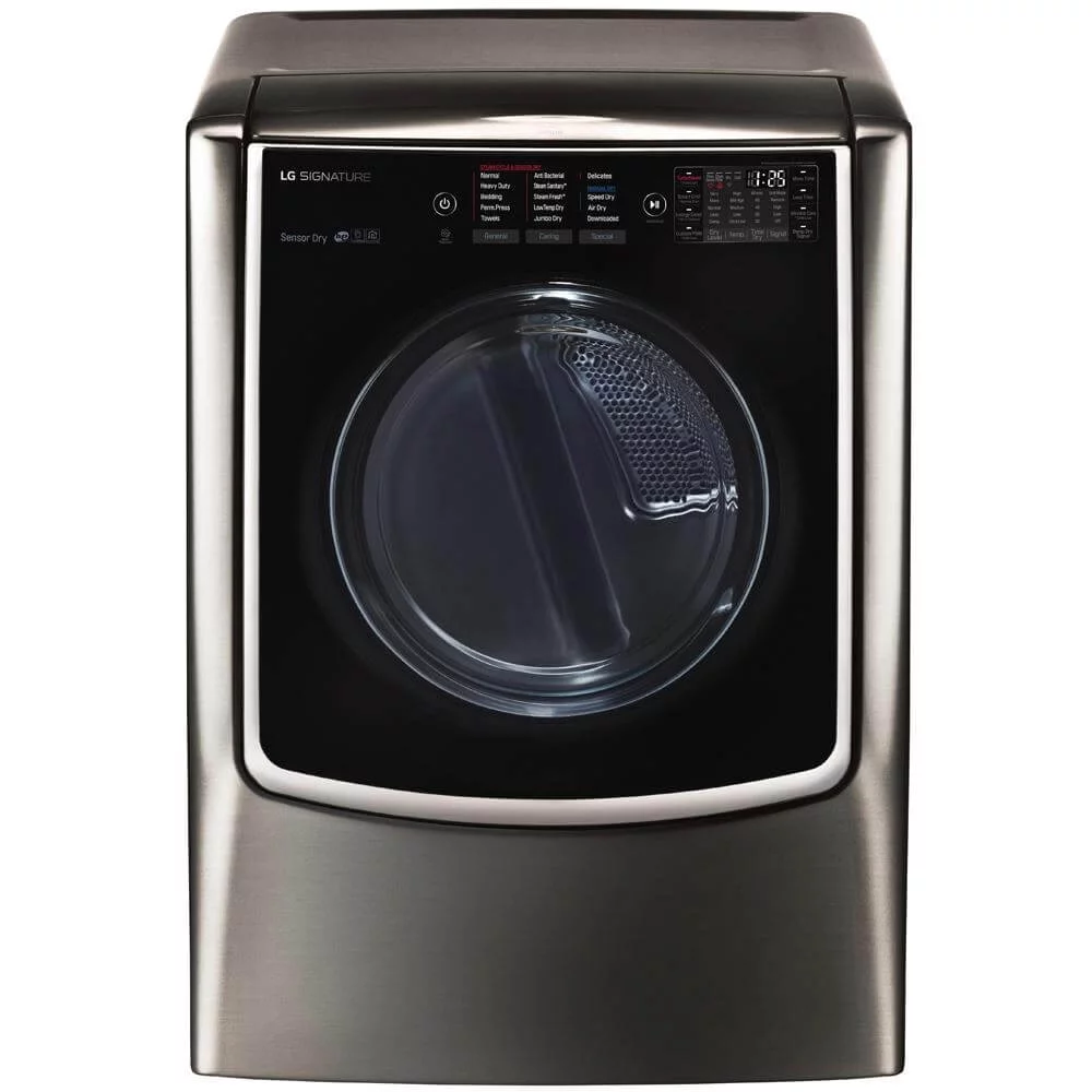 LG DX9501K SIGNATURE 9.0 Mega Capacity TurboSteam Gas Dryer in Black Stainless Steel