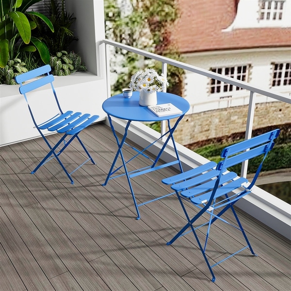 3 Piece Patio Bistro Balcony Chair Table Set