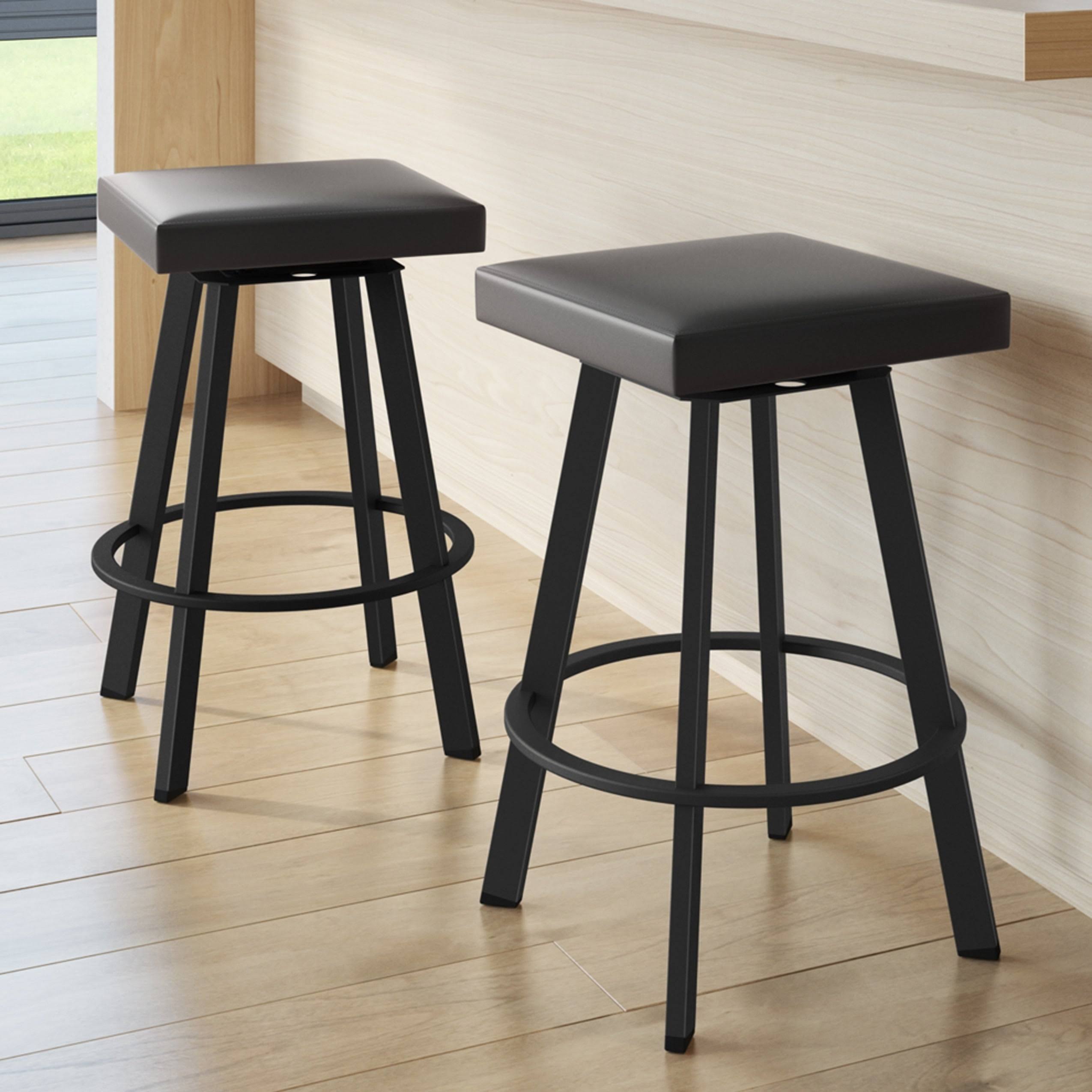 Amisco Sinclair 30 in. Swivel Bar Stool Black