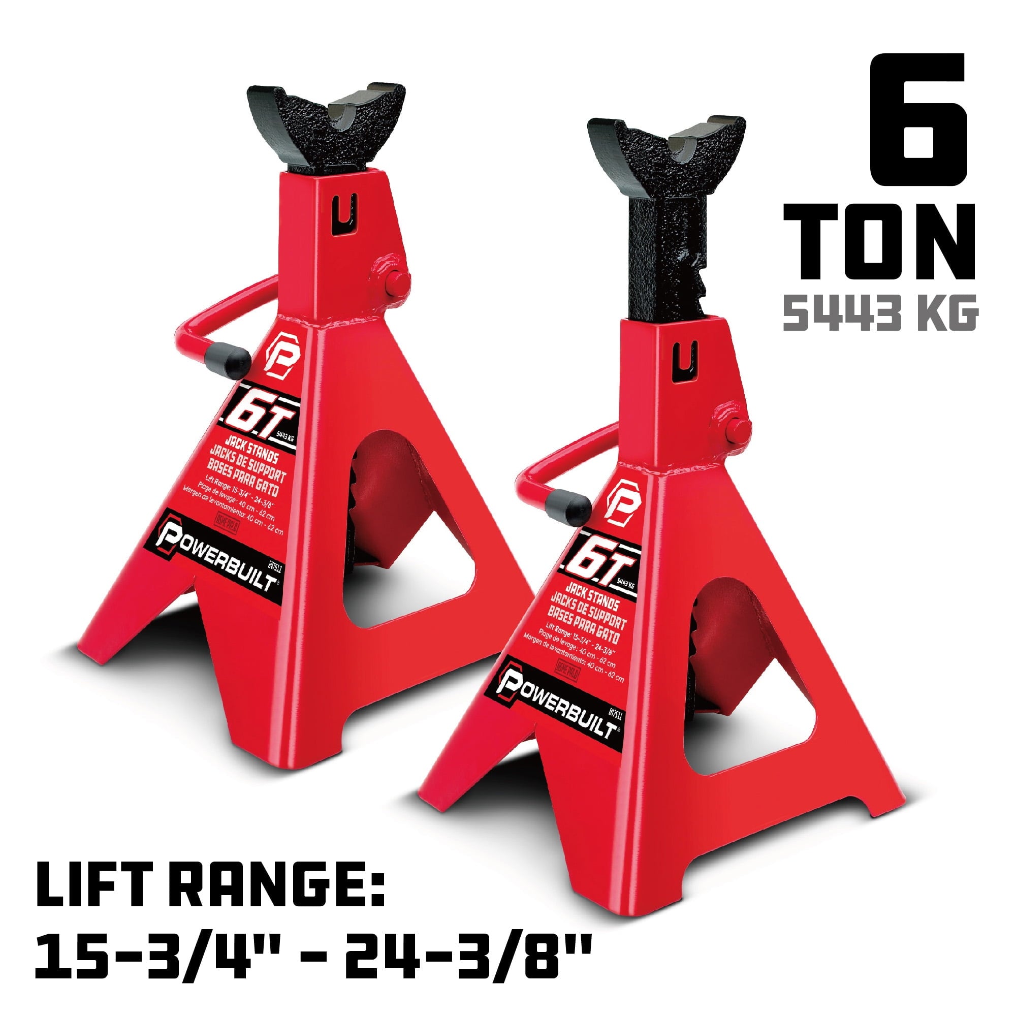 Powerbuilt 2 Piece 6-Ton (12,000 Pound) Jack Stands - 647511