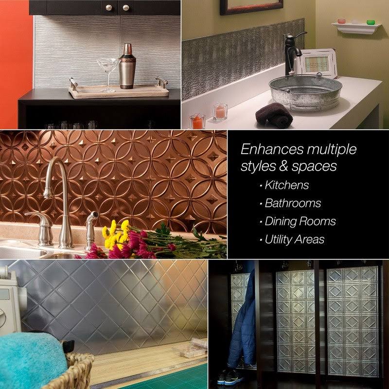 Fasade Traditional Style #6 Brushed Aluminum 15-square Foot Backsplash Kit