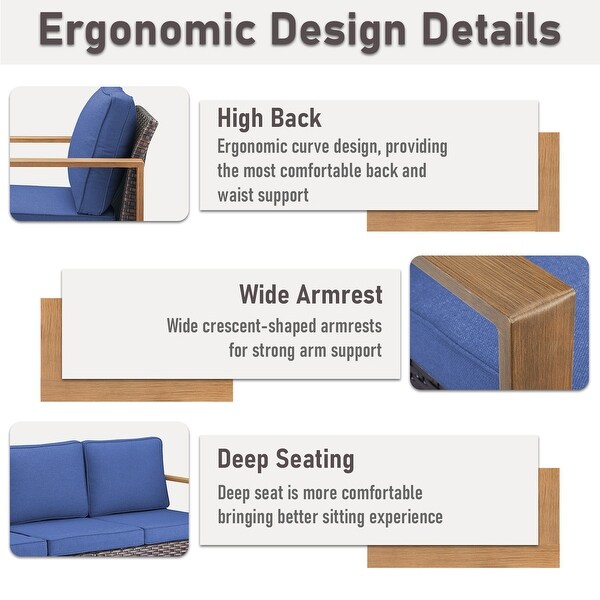 Patio Sofa Wicker High Back Sofa