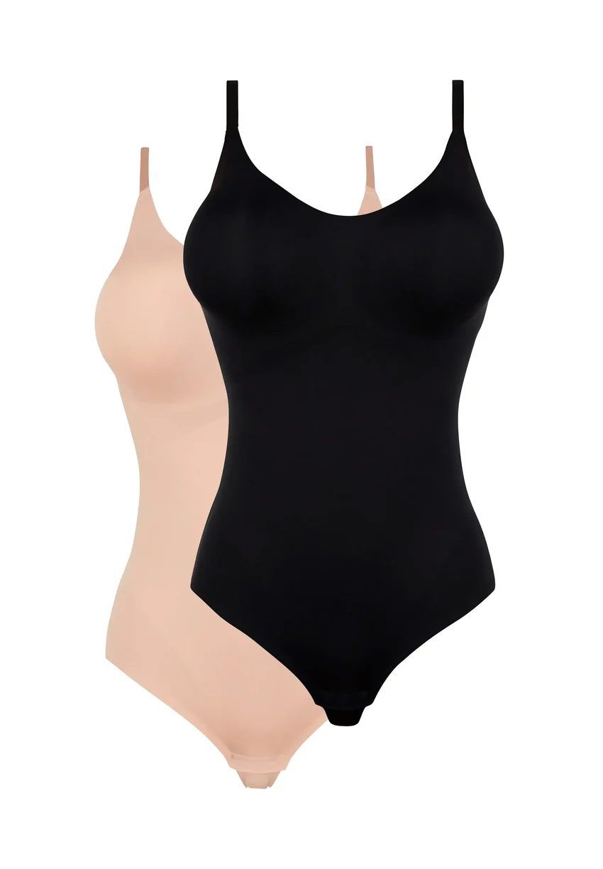 Lot de 2 bodys gainants Pure Invisibility Noir et Blush